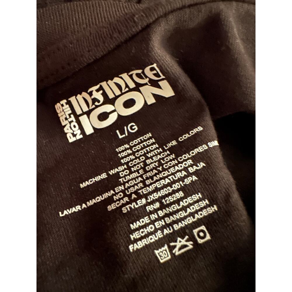 NWT Women L Paris Hilton Infinite Icon Black Cotton Tee Short Sleeved Fan Merch - Picture 7 of 8